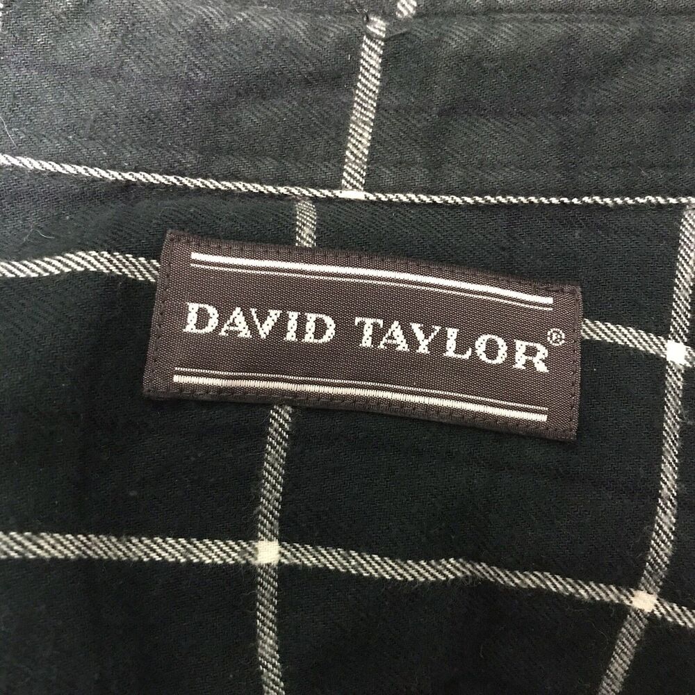 David Taylor Green Plaid Cotton Shirt Men's size XL Long Sleeve Button Down Top - Picture 11 of 11
